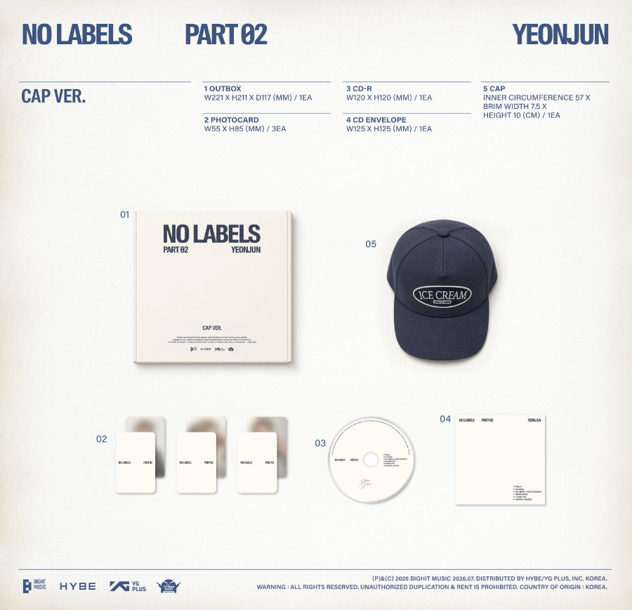 NO LABELS PART 02 Cap Ver. ヨンジュン　キャップ　抜無 YEONJUN (TXT) - NO LABELS : PART 02 (Cap Ver.) • CHEERS